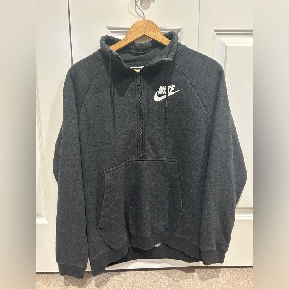 Nike zip up pullover sweatshirt Women’s Size Large gray